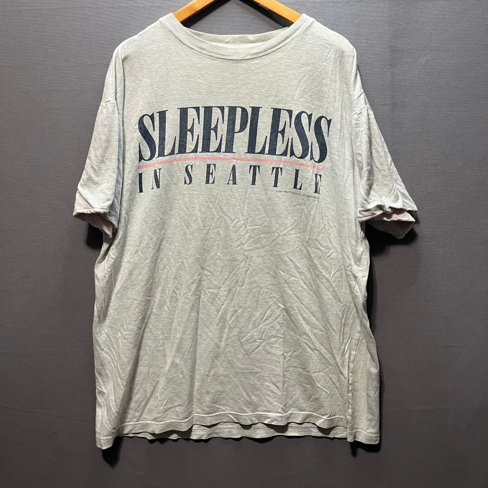 Vintage 1993 Sleepless in Seattle Movie Promo T-Shirt Grey XL TriStar Pictures